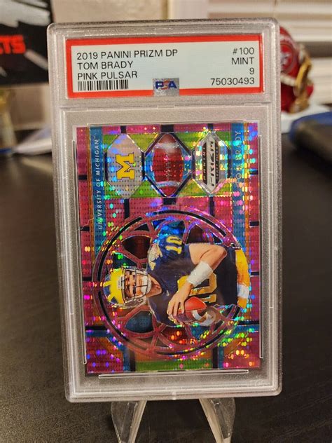 2019 Prizm Draft Picks Pink Pulsar Stained Glass Tom Brady 100 PSA 9