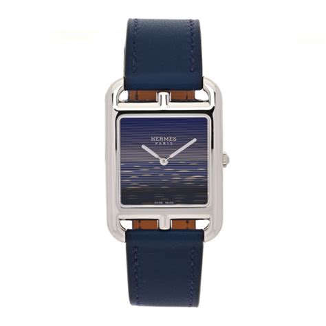 Hermes Stainless Steel Swift Mm Cape Cod Crepuscule Quartz Watch Bleu