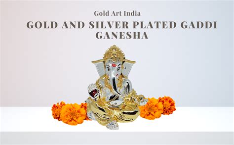 Buy Gold And Silver Plated Gaddi Ganesha Idol Ganpati Bappa Murti