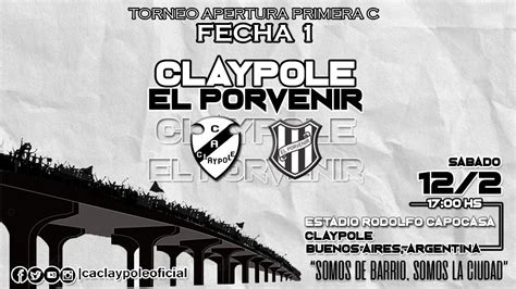 Claypole Vs El Porvenir Fecha Apertura Primera C Youtube