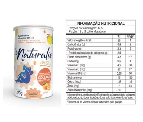 COLLAGEN BEAUTY CARE VERTISOL NATURALIS EM PÓ LARANJA KIT 6 LATAS