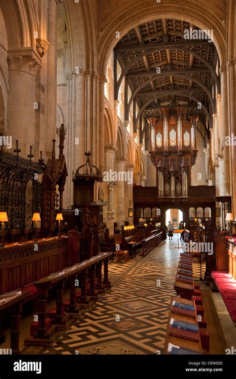 Christ Church college cathedral interior Oxford University Stock Photo, Royalty Free Image ...