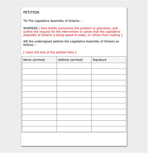 20 Free Petition Form Templates Examples Word PDF