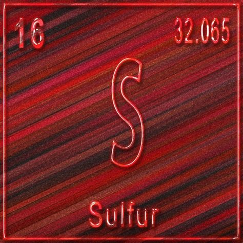 Premium Photo | Sulfur chemical element, sign with atomic number and ...