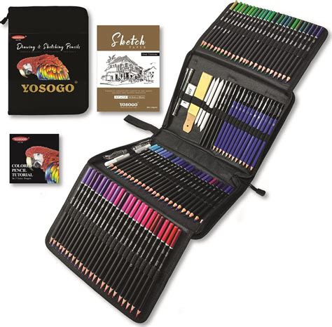 Yosogo Lot De Crayons Dessin Et Croquis Kit D Artiste