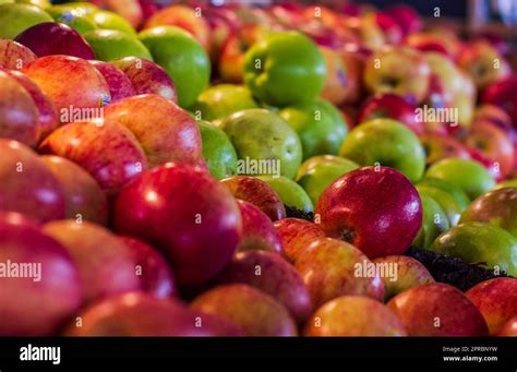 Organic Red And Green Apples Mixed Apples Fruit Market Apple Display