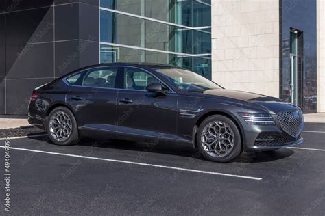 Hyundai Genesis G80 Luxury Sport Sedan display at a dealership. The ...