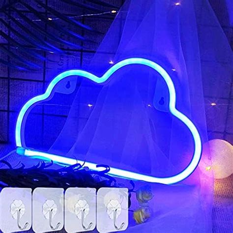 Warm White Neon Light Cloud Neon Signs Cloud Neon Lights With Base Table Lamps For Beside Usb Or