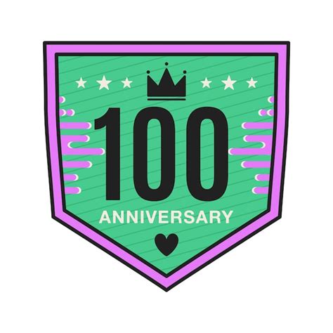 Premium Vector 100 Years Anniversary Logo Template Wedding Badge In Flat Modern Style Birthday