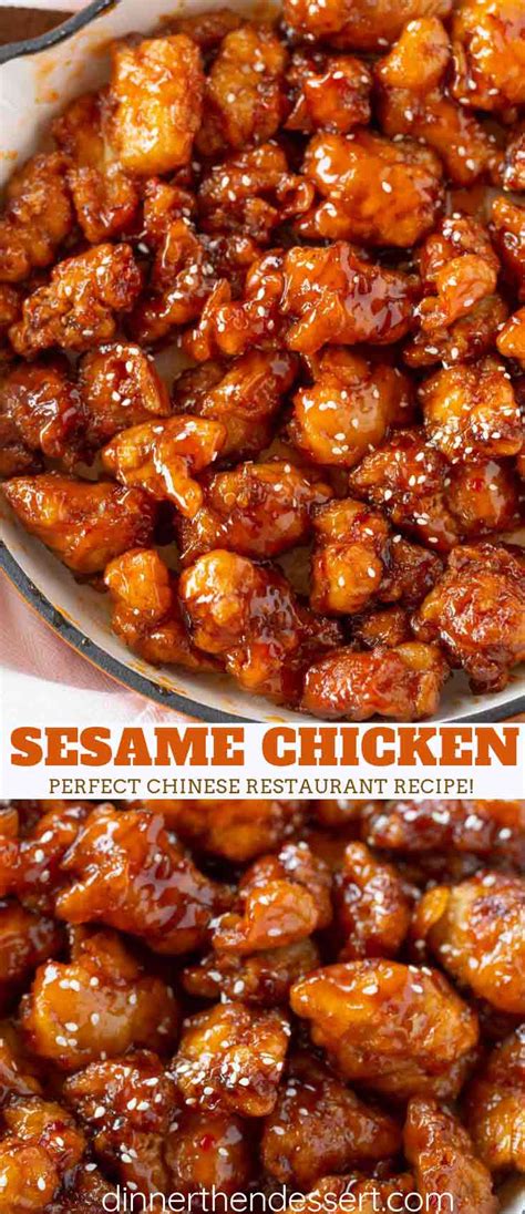 Crispiest Chinese Sesame Chicken Recipe In 30 Mins Video Dinner Then Dessert