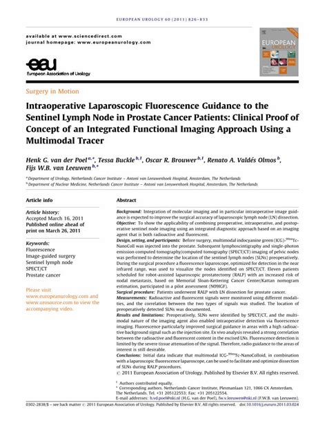 PDF Intraoperative Laparoscopic Fluorescence Guidance To The Sentinel