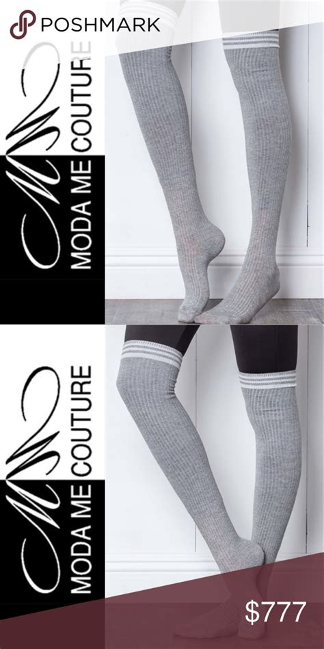 Socks Knee High Gray Thigh High Socks Khs Couture Accessories Hosiery Socks And Hosiery