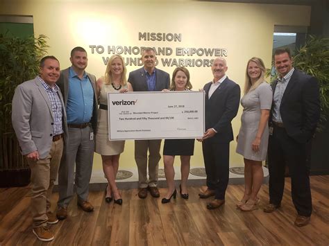 Verizon Presents Check in Support of Wounded Warrior Project Veterans - Jul 2, 2018