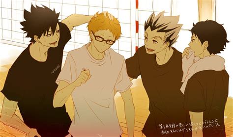 Kuroo Tsukishima Bokuto And Akaashi Manga Anime Scuola