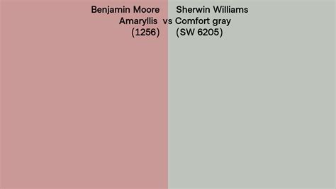 Benjamin Moore Amaryllis 1256 Vs Sherwin Williams Comfort Gray Sw 6205 Side By Side Comparison