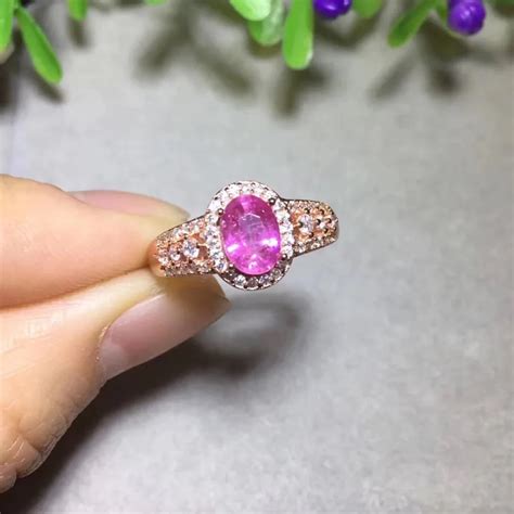 2017 Rings Qi Xuan_Pink Stone Simple And Elegant Ring_Rose Gold Color ...