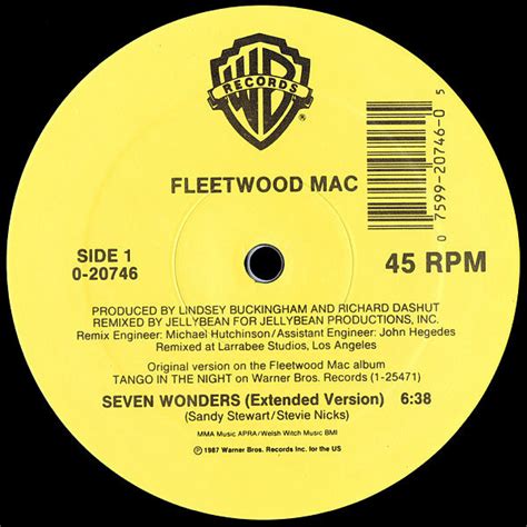 Fleetwood Mac Seven Wonders Vinyl Maxi Single Rpm