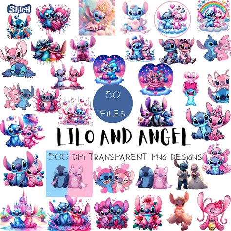 Lilo E Angel Stitch Rosa Png - Stitch and Lilo Angel PNG Bundle: Cartoon Clipart (digital Download) - Etsy