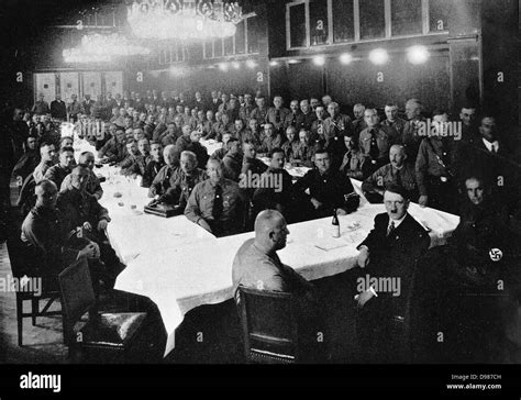 Adolph Hitler at a gathering of National Socialist Party (Nazi Stock ...