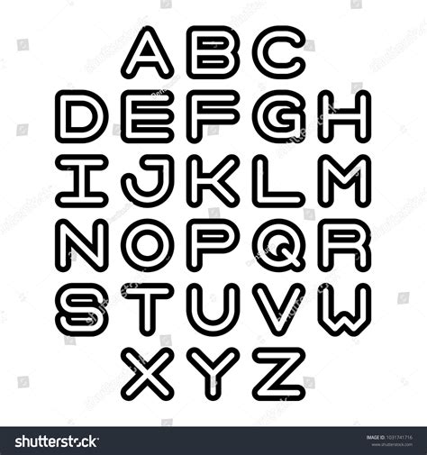 Outline Font Alphabet Vector Alphabet Letters Stock Vector (Royalty ...