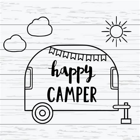 Happy Camper SVG For Cricut By MockupVenue | TheHungryJPEG