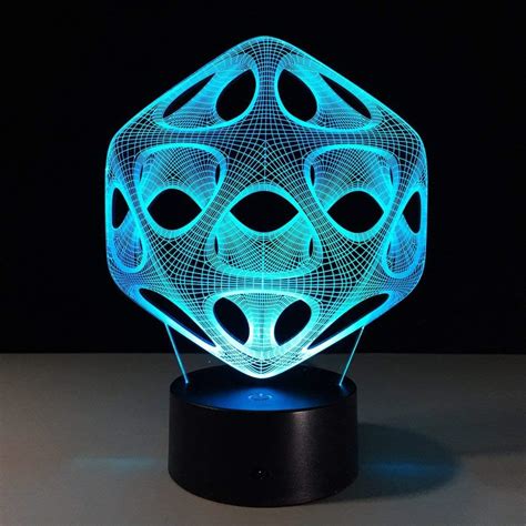 Abstract Graphics Loop 3D Visual Lamp Ilusión óptica Led Night Light 7