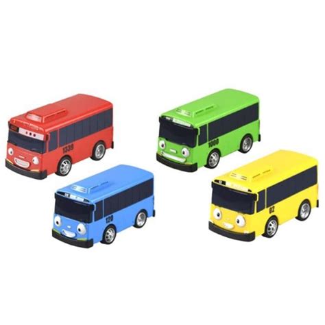 Cute Cartoon Pullback Bus Toy for Kids 4pcs - Dealley