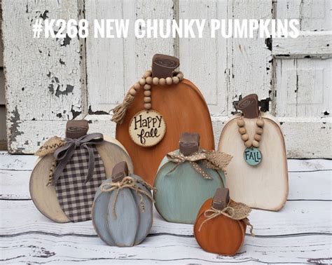 K268 Chunky Wood Pumpkins DIY FALL Craft PATTERN Home Decor - Etsy