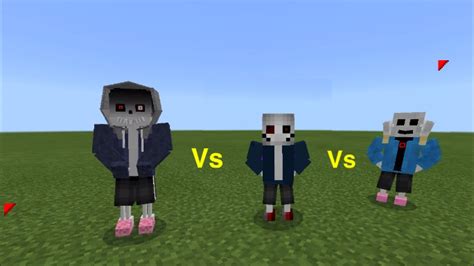 Slayer Dust Sans Vs Killer Sans Vs Horror Sans Minecraft Pe Youtube