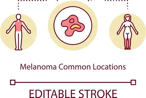 Melanoma Common Locations Concept Icon Illness Conceptual Malignancy