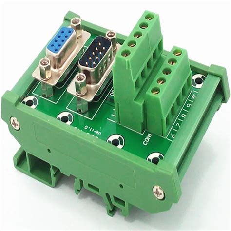 D SUB DB9 DIN Rail Mount Interface Module Male Female Header Breakout