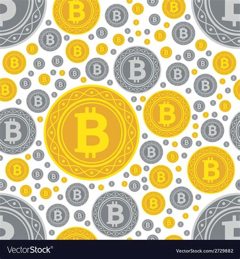 Bitcoin Coins Seamless Pattern Royalty Free Vector Image