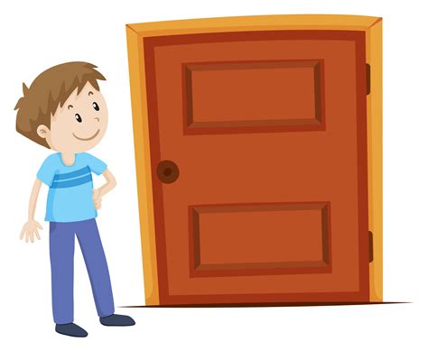 Man Looking At The Door 303866 Vector Art At Vecteezy