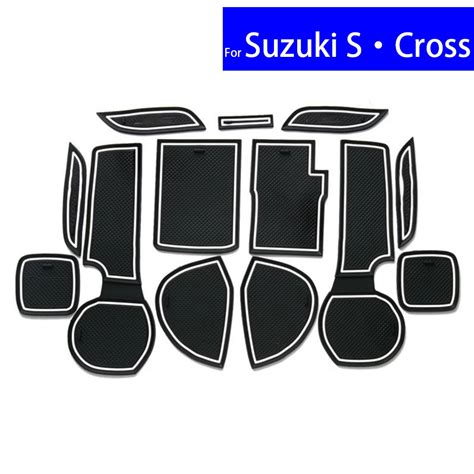 14 Pcs Car Non Slip Door Gate Slot Mats Carpets Position Cup Holder