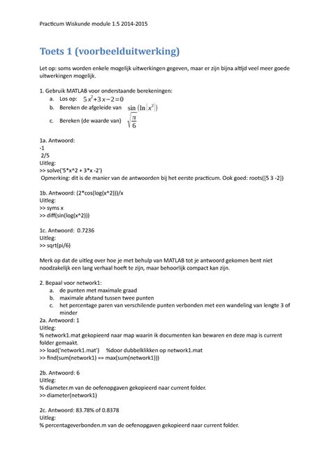 Proef Oefen Tentamen Vragen En Antwoorden Practicum Wiskunde