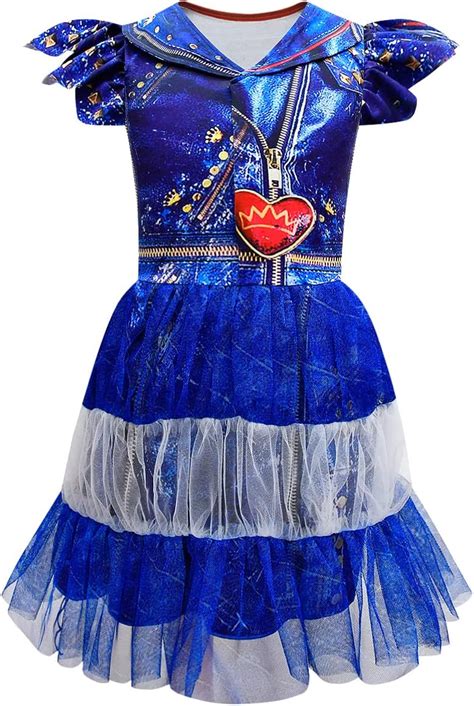 Amazon VARWANEO Descendants Mesh Costume Dresses For Girls