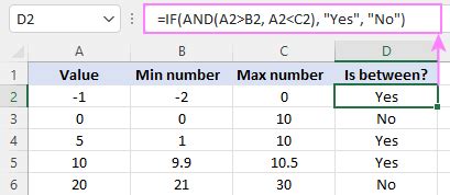 Excel If Between Two Numbers Or Dates