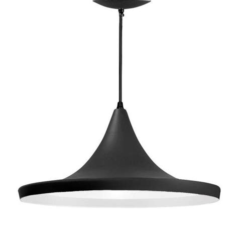 Pendente Luminária Chapeu 36cm Diâmetro x 18cm Altura Preto Textura x