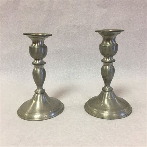 Pewter Candleholders A Pair Chairish