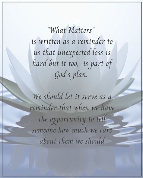 What Matters For Hersympathy Poem Remembrance Poem Memory Poem