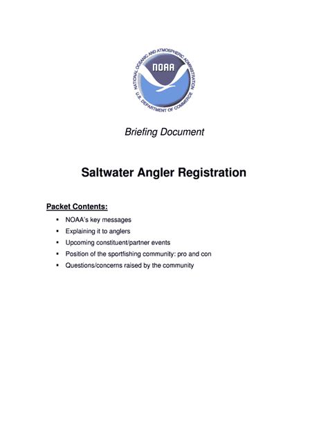 Fillable Online Nmfs Noaa Saltwater Angler Registration Nmfs Noaa Fax