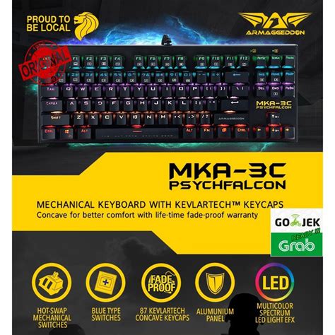 Keyboard Gaming Armageddon Mechanical Mka C Psychfalcon Blue Switch