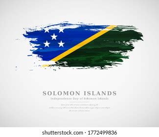 Happy Independence Day Solomon Islands Artistic Stock Vector Royalty