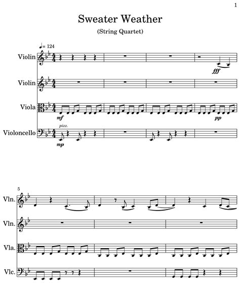 Sweater Weather Sheet Music For Violin Viola Cello
