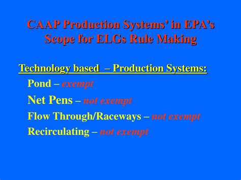 Ppt Epa Update On Rule Making Aquaculture Effluent Limitations