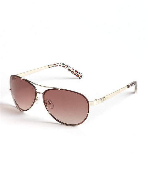 Guess Aviator Sunglasses in Gold for Men | Lyst