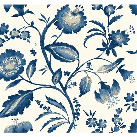 Blue And White Jacobean Wallpaper Wallpapersafari