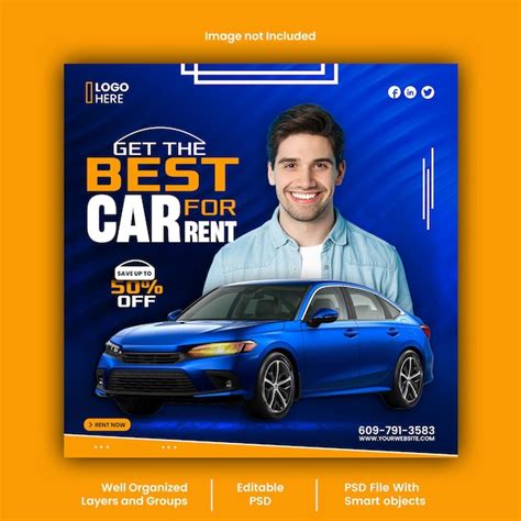 Premium PSD Car Rental And Automotive Social Media Banner Or