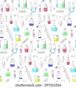 Seamless Background Hand Drawn Science Chemical Stock Vector Royalty