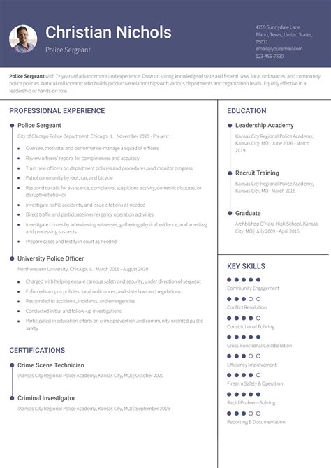 9 Best Police Officer Resume Examples And Templates For 2025